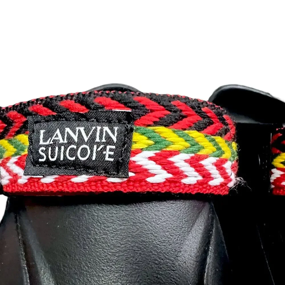 Lanvin x Suicoke Black Mok Curb Mules Men's US 9 $350 Retail Luxury Slides NIB